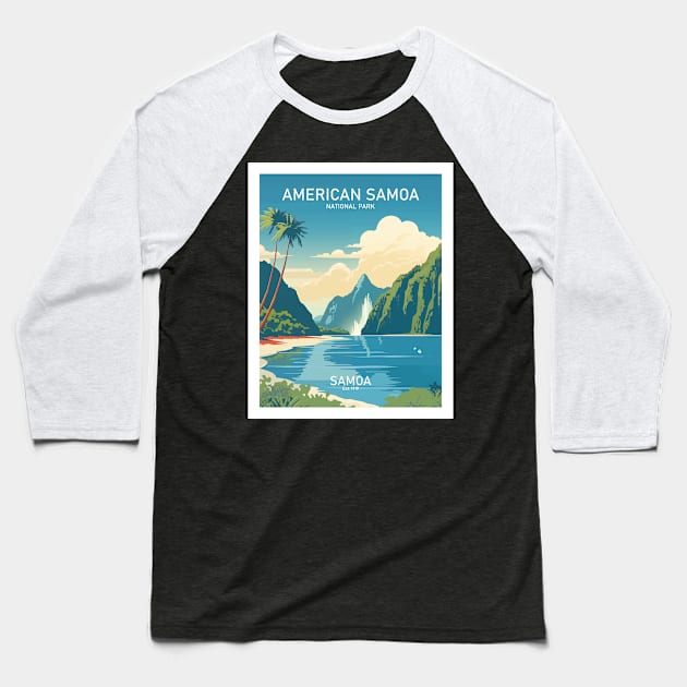 AMERICAN SAMOA NATIONAL PARK Art Baseball T-Shirt by MarkedArtPrints